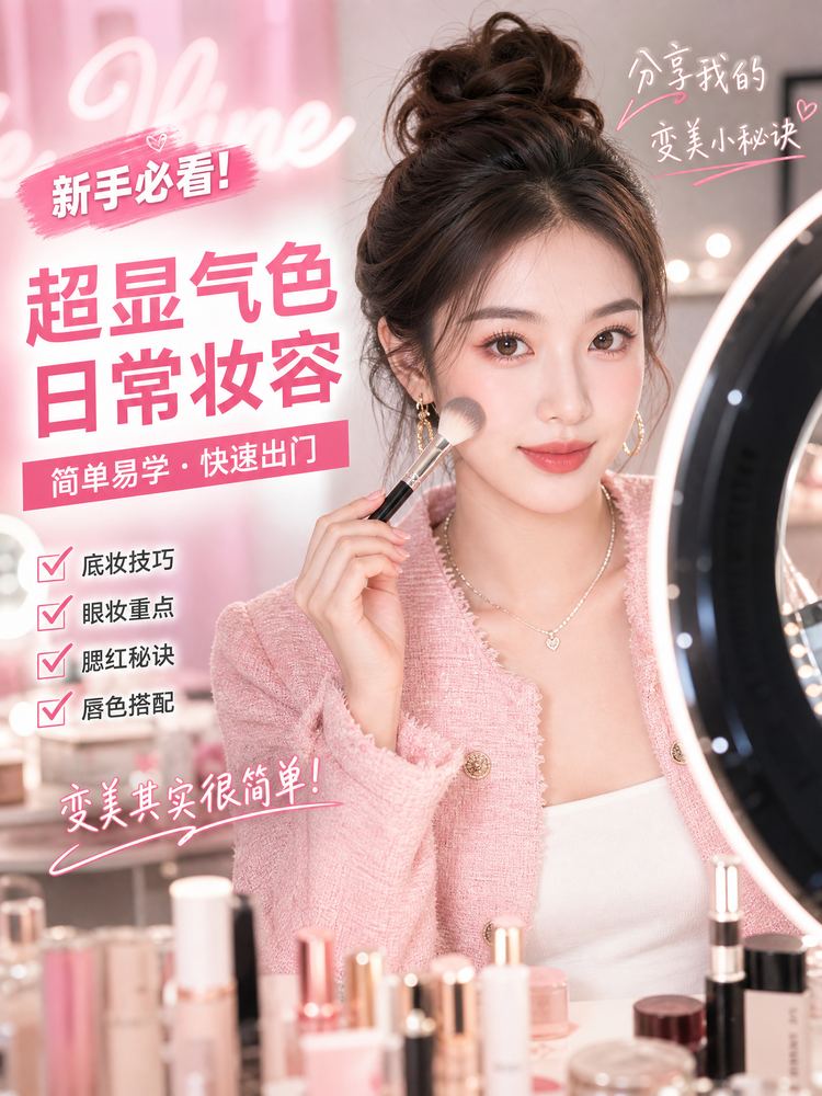 抖阴美妆视频教程-超显气色日常妆容